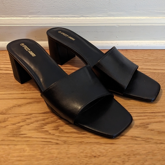 Block Heel Open Toe Mule - Picture 3 of 8